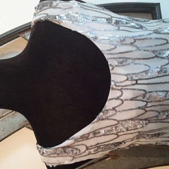 BB DAKOTA Roselyn Silver Sequin Sleeveless Mini Shift Dress - Picture 8 of 15